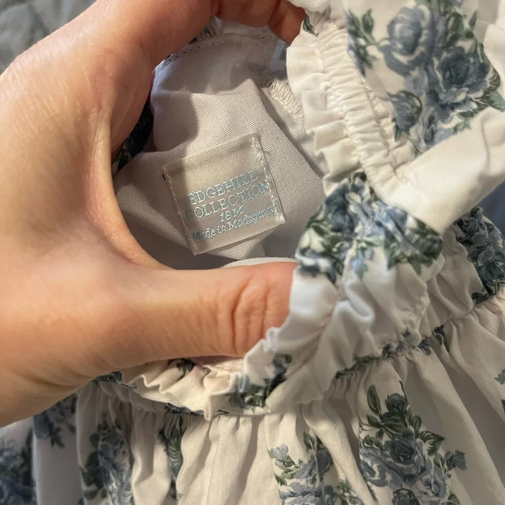 Edgehill Collection Blue Floral Kids Dress